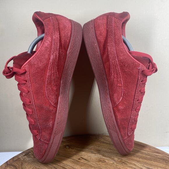 Puma Suede Classic Mono Iced Triple Red Mens Size 11.5 Athletic Shoes 381468-01 - Picture 6 of 10